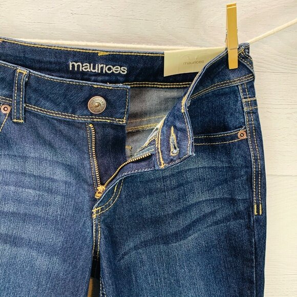 NEW Maurices Womens Jean Slim Boot Mid Rise Dark Wash Stretch Denim Size 0 Short - Picture 6 of 13